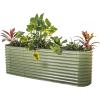 imageVego garden 32quot Extra Tall Raised Garden Bed Kits10 in 1 Modular Raised Planter Box for Vegetables Flowers Fruits Oval Metal Raised GardenModern GrayOlive Green