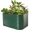 imageVego garden 32quot Extra Tall Raised Garden Bed Kits10 in 1 Modular Raised Planter Box for Vegetables Flowers Fruits Oval Metal Raised GardenModern GrayBritish Green