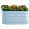 imageVego garden 32quot Tall 6 in 1 Novel Metal Raised Garden Bed Kits Modular Planter Beds for Vegetables Flowers Sky BlueSky Blue