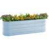 imageVego garden 32quot Tall 9 in 1 Novel Metal Raised Garden Bed Kits Modular Planter Beds for Vegetables Flowers Pearl WhiteSky Blue