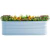 imageVego garden 32quot Tall 9 in 1 Novel Metal Raised Garden Bed Kits Modular Planter Beds for Vegetables Flowers Pearl WhiteSky Blue