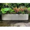 imageVego garden Aluzinc Raised Garden Bed Kits 17quot Tall 6 in 1 Modular Metal Raised Planter Bed for Vegetables Flowers Patio Ground Planter BoxModern GrayPearl White