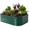 imageVego garden Aluzinc Raised Garden Bed Kits 17quot Tall 6 in 1 Modular Metal Raised Planter Bed for Vegetables Flowers Patio Ground Planter BoxModern GrayBritish Green