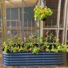 imageVego garden Aluzinc Raised Garden Bed Kits 17quot Tall 6 in 1 Modular Metal Raised Planter Bed for Vegetables Flowers Patio Ground Planter BoxModern GrayModern Gray