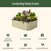 imageVego garden Aluzinc Raised Garden Bed Kits 17quot Tall 6 in 1 Modular Metal Raised Planter Bed for Vegetables Flowers Patio Ground Planter BoxModern GrayOlive Green