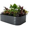 imageVego garden Aluzinc Raised Garden Bed Kits 17quot Tall 6 in 1 Modular Metal Raised Planter Bed for Vegetables Flowers Patio Ground Planter BoxModern GrayModern Gray