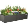 imageVego garden Raised Garden Bed 17quot Tall 27quot x 53quot Heavy Long and Large Metal Planter Box for Trees Plants Flowers DoubleWalled Modern Steel Planters for Commercial Residential Patio Midnight BlueUrban Charcoal