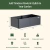 imageVego garden Raised Garden Bed 17quot Tall 27quot x 53quot Heavy Long and Large Metal Planter Box for Trees Plants Flowers DoubleWalled Modern Steel Planters for Commercial Residential Patio Midnight BlueUmber Brown