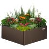 imageVego garden Raised Garden Bed 17quot Tall 27quot x 53quot Heavy Long and Large Metal Planter Box for Trees Plants Flowers DoubleWalled Modern Steel Planters for Commercial Residential Patio Midnight BlueUmber Brown