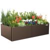 imageVego garden Raised Garden Bed 17quot Tall 27quot x 53quot Heavy Long and Large Metal Planter Box for Trees Plants Flowers DoubleWalled Modern Steel Planters for Commercial Residential Patio Midnight BlueUmber Brown