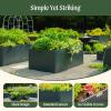 imageVego garden Raised Garden Bed 17quot Tall 27quot x 53quot Heavy Long and Large Metal Planter Box for Trees Plants Flowers DoubleWalled Modern Steel Planters for Commercial Residential Patio Midnight BlueUmber Brown