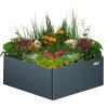 imageVego garden Raised Garden Bed 17quot Tall 27quot x 53quot Heavy Long and Large Metal Planter Box for Trees Plants Flowers DoubleWalled Modern Steel Planters for Commercial Residential Patio Midnight BlueMidnight Blue