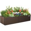 imageVego garden Raised Garden Bed 17quot Tall 27quot x 53quot Heavy Long and Large Metal Planter Box for Trees Plants Flowers DoubleWalled Modern Steel Planters for Commercial Residential Patio Midnight BlueUmber Brown