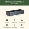 imageVego garden Raised Garden Bed 17quot Tall 27quot x 53quot Heavy Long and Large Metal Planter Box for Trees Plants Flowers DoubleWalled Modern Steel Planters for Commercial Residential Patio Midnight BlueUrban Charcoal