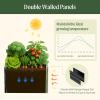 imageVego garden Raised Garden Bed 17quot Tall 27quot x 53quot Heavy Long and Large Metal Planter Box for Trees Plants Flowers DoubleWalled Modern Steel Planters for Commercial Residential Patio Midnight BlueUrban Charcoal