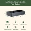 imageVego garden Raised Garden Bed 17quot Tall 27quot x 53quot Heavy Long and Large Metal Planter Box for Trees Plants Flowers DoubleWalled Modern Steel Planters for Commercial Residential Patio Midnight BlueUrban Charcoal