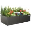 imageVego garden Raised Garden Bed 17quot Tall 27quot x 53quot Heavy Long and Large Metal Planter Box for Trees Plants Flowers DoubleWalled Modern Steel Planters for Commercial Residential Patio Midnight BlueUrban Charcoal