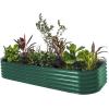 imageVego garden Raised Garden Bed Kit 17quot Tall 10 in 1 Modular Raised Garden Beds Kit Metal Planter Box for Vegetables Flowers Herbs Modern GrayBritish Green
