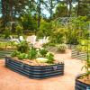 imageVego garden Raised Garden Bed Kit 17quot Tall 10 in 1 Modular Raised Garden Beds Kit Metal Planter Box for Vegetables Flowers Herbs Modern GrayModern Gray