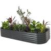 imageVego garden Raised Garden Bed Kit 17quot Tall 10 in 1 Modular Raised Garden Beds Kit Metal Planter Box for Vegetables Flowers Herbs Modern GrayModern Gray