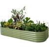 imageVego garden Raised Garden Bed Kit 17quot Tall 10 in 1 Modular Raised Garden Beds Kit Metal Planter Box for Vegetables Flowers Herbs Modern GrayOlive Green