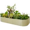 imageVego garden Raised Garden Bed Kit 17quot Tall 10 in 1 Modular Raised Garden Beds Kit Metal Planter Box for Vegetables Flowers Herbs Modern GrayPearl White