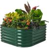 imageVego garden Raised Garden Bed Kit 17quot Tall 4 in 1 Modular Metal Raised Garden Beds Kit Metal Planter Box for Vegetables Flowers Herbs Modern GrayBritish Green