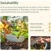 imageVego garden Raised Garden Bed Kit 17quot Tall 4 in 1 Modular Metal Raised Garden Beds Kit Metal Planter Box for Vegetables Flowers Herbs Modern GrayModern Gray
