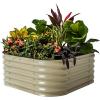 imageVego garden Raised Garden Bed Kit 17quot Tall 4 in 1 Modular Metal Raised Garden Beds Kit Metal Planter Box for Vegetables Flowers Herbs Modern GrayPearl White