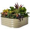 imageVego garden Raised Garden Bed Kit 17quot Tall 4 in 1 Modular Metal Raised Garden Beds Kit Metal Planter Box for Vegetables Flowers Herbs Modern GrayPearl White