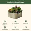 imageVego garden Raised Garden Bed Kit 17quot Tall 4 in 1 Modular Metal Raised Garden Beds Kit Metal Planter Box for Vegetables Flowers Herbs Modern GraySky Blue