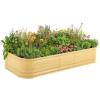 imageVego garden 17quot Tall 10 in 1 Novel Modular Raised Garden Bed Kit Metal Planter Box for Vegetables Flowers Herbs Included 2 in 1 Wrench ampamp Magnetic Plant Tags Sky BlueSunlit Oak