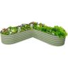 imageVego garden 17quot Tall LShape Raised Garden Bed Metal Raised Planter Bed for Vegetables Flowers Ground Planter Box Standard SizeOlive Green