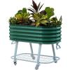 imageVego garden 2 x 4 Raised Garden Bed with Legs and Wicking Cell System  S Series Perfect for Gardening Vegetables Herbs ampamp Flowers  Outdoor ampamp Indoor Elevated Planter Box Modern GrayBritish Green
