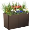 imageVego garden 32quot Extra Tall Raised Garden Bed 42quot x 42quot Modern Raised Garden Beds Kit Metal Planter Box for Vegetables Flowers Fruits Midnight BlueUmber Brown