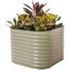imageVego garden 32quot Extra Tall Raised Garden Bed Kits10 in 1 Modular Raised Planter Box for Vegetables Flowers Fruits Oval Metal Raised GardenModern GrayPearl White