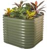 imageVego garden 32quot Extra Tall Raised Garden Bed Kits10 in 1 Modular Raised Planter Box for Vegetables Flowers Fruits Oval Metal Raised GardenModern GrayOlive Green
