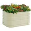 imageVego garden 32quot Tall 9 in 1 Novel Metal Raised Garden Bed Kits Modular Planter Beds for Vegetables Flowers Pearl WhitePearl White