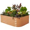 imageVego garden Aluzinc Raised Garden Bed Kits 17quot Tall 6 in 1 Modular Metal Raised Planter Bed for Vegetables Flowers Patio Ground Planter BoxModern GrayTerra Cotta