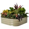 imageVego garden Raised Garden Bed Kit 17quot Tall 4 in 1 Modular Metal Raised Garden Beds Kit Metal Planter Box for Vegetables Flowers Herbs Modern GrayPearl White