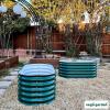 imageVego garden 17quot Tall Kids First Garden Bed 42quot x 24quot Raised Planter Box Outdoor Metal Galvanized Gardening Bed for Vegetables Herb ampamp Flower Modern GrayBritish Green
