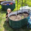 imageVego garden 17quot Tall Kids First Garden Bed 42quot x 24quot Raised Planter Box Outdoor Metal Galvanized Gardening Bed for Vegetables Herb ampamp Flower Modern GrayBritish Green
