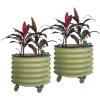 imageVego garden SelfWatering Rolling Citrus Planter Raised Garden Bed Kits Twin PackModern GrayOlive Green