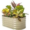 imageVego garden 17quot Tall Kids First Garden Bed 42quot x 24quot Raised Planter Box Outdoor Metal Galvanized Gardening Bed for Vegetables Herb ampamp Flower Modern GrayPearl White
