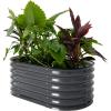 imageVego garden 17quot Tall Kids First Garden Bed 42quot x 24quot Raised Planter Box Outdoor Metal Galvanized Gardening Bed for Vegetables Herb ampamp Flower Modern GrayMorden Gray