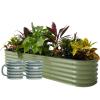 imageVego garden Raised Garden Bed Kits 17quot Tall 8ft X 2ft Metal Raised Planter Bed with 2 Pack 470ml Large Size Coffee Mugs Olive Green