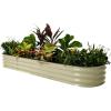 imageVego garden Raised Garden Bed Kits 17quot Tall 9 in 1 8ft X 2ft Metal Raised Planter Bed for Vegetables Flowers Ground Planter BoxModern GrayPearl White