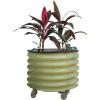 imageVego garden SelfWatering Rolling Citrus Planter Raised Garden Bed Kits Twin PackModern GrayOlive Green