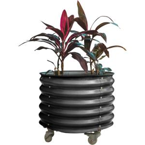 imageVego garden SelfWatering Rolling Citrus Planter Raised Garden Bed Kits Twin PackModern GrayModern Gray