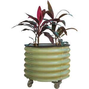 imageVego garden SelfWatering Rolling Citrus Planter Raised Garden Bed Kits Twin PackModern GrayOlive Green